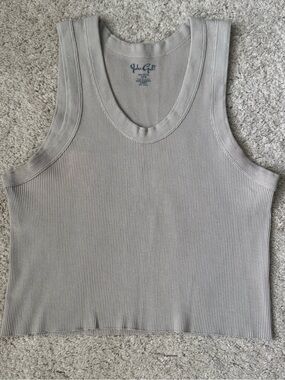 Beige ribbed john galt/brandy melville tank top
